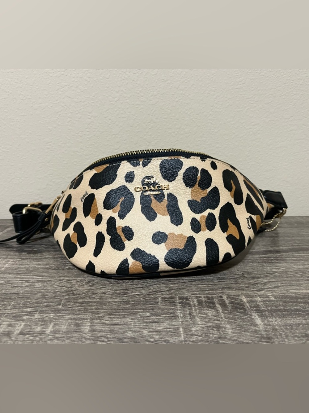 NWOT Coach Leopard Print Belt Bag Crossbody F72832 – Pristine!